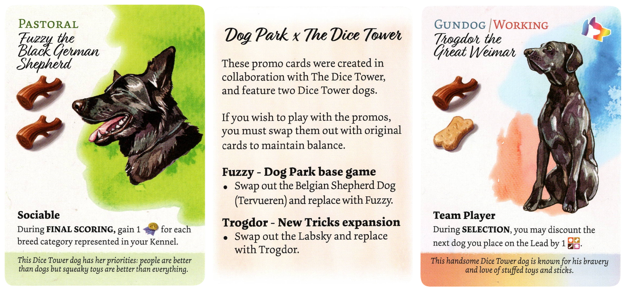 Dog Park: Fuzzy & Trogdor Promo Cards