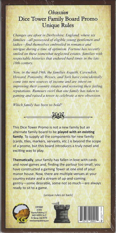 Obsession: Dice Tower Family Board Promo
